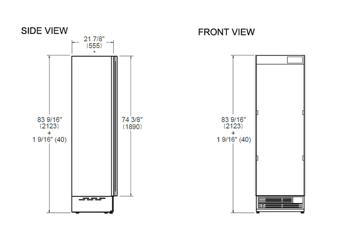 24 Built-in Freezer Column with Ice Maker, Reversible Door | Bertazzoni